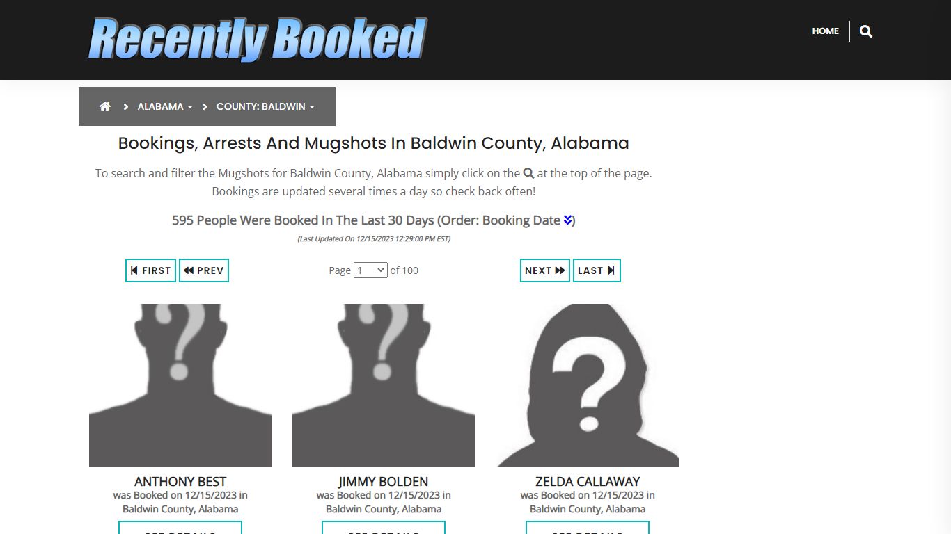 Bookings, Arrests and Mugshots in Baldwin County, Alabama - Recently Booked